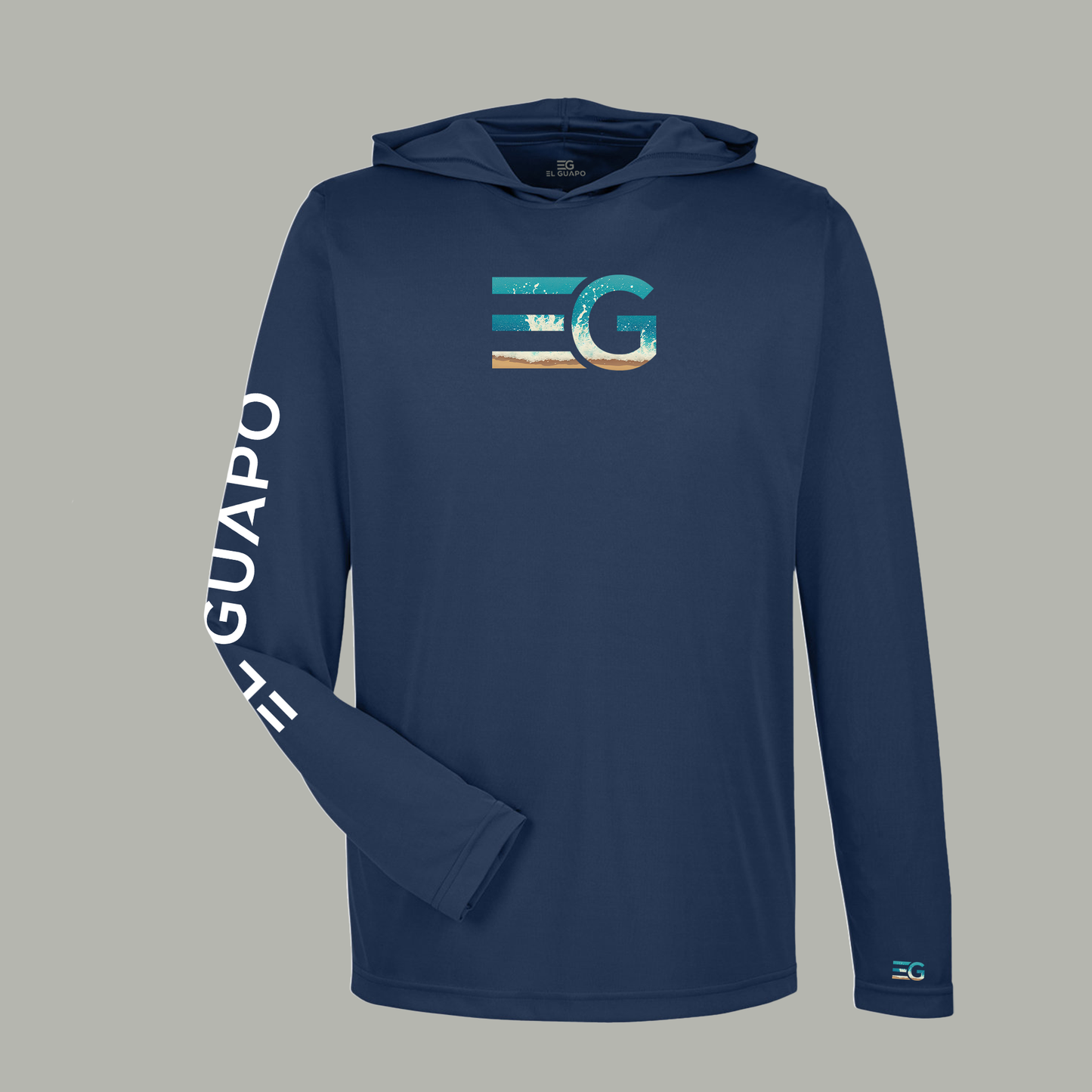 EG Splash UV Performance Hooded Long Sleeve Shirt in Buccaneer Blue - El Guapo Apparel